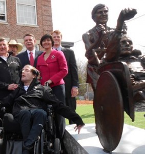 The Hoyts were joined by a number of local and state dignitaries who attended the ceremony to officially unveil the new statue. 