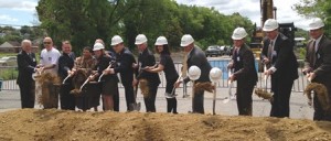 Federal, state and local officials break ground for the new WRTA facility in Worcester. (Photo/submitted)
