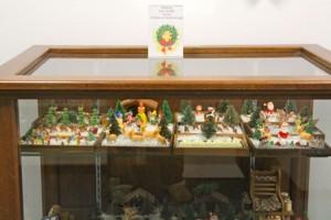 Library displays donated Christmas scenes