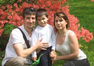Shrewsbury residents Fabien Pesquet, his wife, Sophie, and their son, Mathis, all originally from France, enjoy a New England family outing to the Arnold Arboretum of Harvard University. (Photo/submitted)