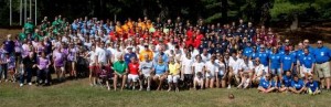 Over 300 members of the extended Girard clan pose for a photo. 