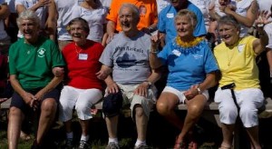 The Girard siblings (l to r): Gloria Lundy, 85; Therese Gusha, 89;  Raymond, 94;  Doris  McManus, 83;  and Gertrude, 92.  The siblings are 5 of the 15 Girard children of  