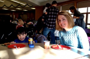 Mason and Jessica de la Cruz enjoy breakfast with Santa sponsored by the SCDC on Sunday morning. (Photo/Greg Arnold)