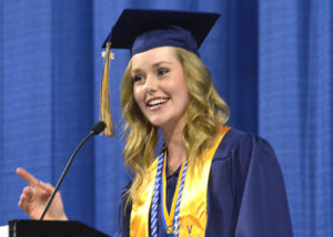 Valedictorian Julia Duda reminisces about fun experiences with her classmates, who she considers family the past four years.