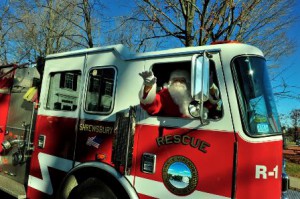 Santa will be arriving at the Sumner House via a Shrewsbury fire engine.