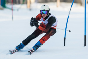 Westborough’s Dylan Connors heads downhill at Ski Ward.