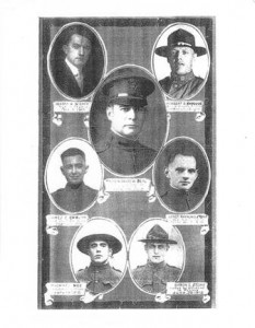 A poster of the eight Shrewsbury men killed in World War I. 