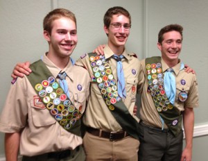 Southborough Troop 1 Eagle Scouts (l to r) Dan Willis, Eric Kerstens and Pat Moran Photo/submitted 