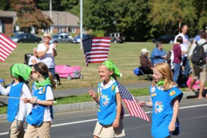 Shrewsbury Daisy Scouts showing their patriotism Photo/Heidi Hayes-Pandey