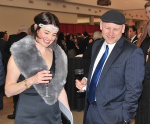 Kristen and Frank Goppel peruse the silent auction items.