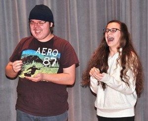 Mike Lacerte and Isabel Banks share an infectious laugh onstage.