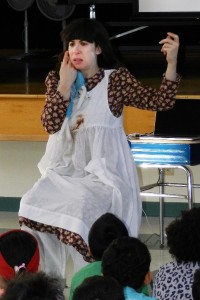 Sheryl Faye portrays Hellen Keller for second-graders. (Photo/submitted)
