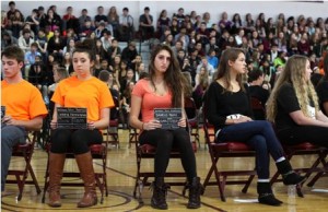 Algonquin Regional High School students represent  victims, and those responsible, for accidents caused by impaired and distracted driving. 