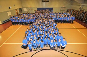 Students at St. Bernadette School celebrate the school being named as 2014 National Blue Ribbon School by the U.S. Department of Education.  Photo/submitted  
