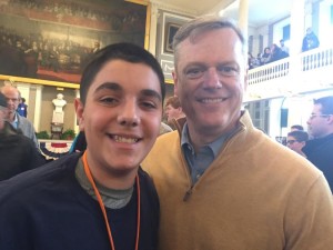 Nick Zecco with Gov. Charlie Baker (Photo submitted)