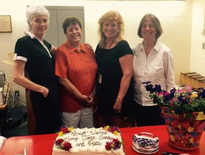 (l to r) Joan Truesdell, math plus teacher; Alice Callahan, cafeteria; Mary Cullen; kindergarten teacher and Sandy Eckberg, school nurse. (Photo/submitted)