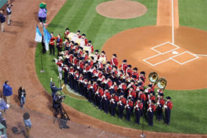 Westborough VFW, High School Marching Band participate in ceremonies at Fenway Park