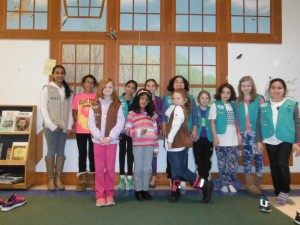 Shrewsbury Girl Scouts at the cookie season kick-off event. (Photo/submitted)