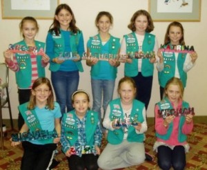 Girl Scouts work on 3-D Art badge