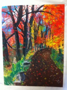 Shrewsbury High School senior Rachel Gore's paintings, "Autumn Trail,