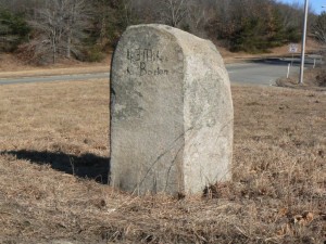 This historic Benjamin Franklin Mile Marker will be moved to Shrewsbury’s town common. (Photo/Melanie Petrucci)