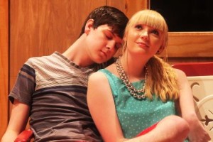 Shrewsbury High School performing arts students Jeremy Lambert and Michaela Kelly rehearse a scene from the upcoming production of “Picnic.” Photo/submitted 