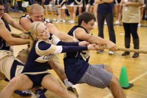Students compete in the Spirit Day games.