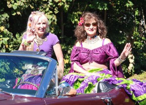 Representing the Silver Moon Gypsies are Anna Connors and Gypsy Phillips. Afterward, they met other members of the belly dance troupe at the Shrewsbury Senior Center where they entertained at the Over 90 Tribute Tea.