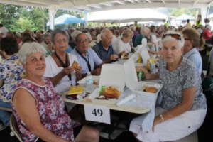 Shrewsbury seniors gather for the barbecue lunch. 