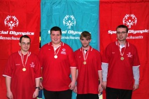 The North Attleboro Northstars, (l to r) Brandon Moore, Clay Paquin, Zach Silvestri and Ryan Pavao, took the gold medal in bowling.