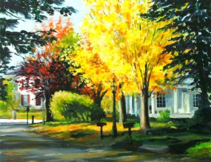 “Autumn in Maine,” acrylic painting by Joseph Rice of Northborough. (Photo/submitted)