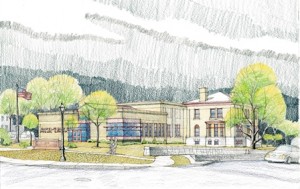 A rendering of the renovated Shrewsbury Public Library.