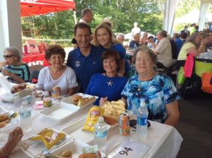 Sheriff Lew Evangelidis (back, left) with guests at last year’s senior picnic Photo/submitted