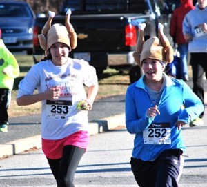 Taylor and Savanna Dorsey of Troy, N.Y., run while visiting family in Grafton.