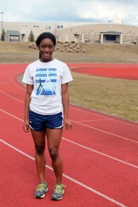 Dominique Hall practices on the SHS track. (Photo/Rebecca Kensil)