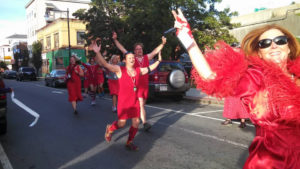 Participants in the sixth annual Red Dress Run in Worcester. (File/photo)