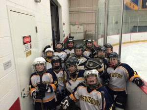 The Shrewsbury Youth Hockey Level C Squirts prepare to take the ice. (Photo/submitted)