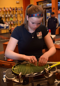 Alexa Conlin, WHS Varsity Tennis Team captain and a part-time employee at Boston Ski & Tennis, who helped organize the community service program. (Photos/Peter Glenn)