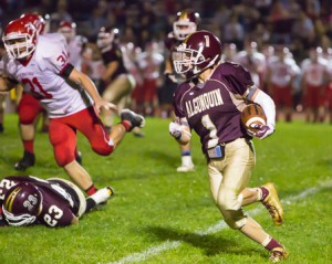 Algonquin senior Kyle Hill carries the ball in the fourth quarter.