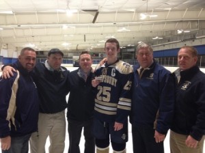 The Shrewsbury High School hockey staff poses with Captain Dave Belbin. (Photo/submitted)