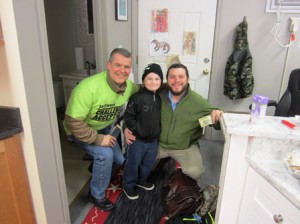 Kaiser presented Joseph Ricardi (r ) of Joseph Ricardi Designs and his son, Joe, with some pocket cash to be used for a day of fun. 