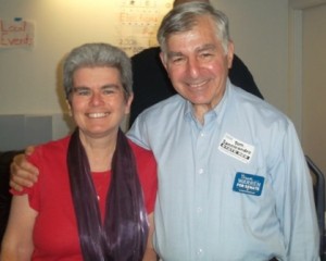Kate Donaghue, the chair of the Westborough Town Committee and former  Gov. Michael Dukakis  Photo/submitted 