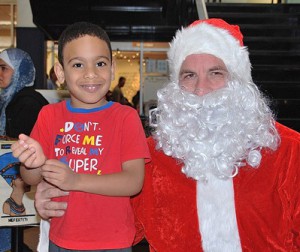 Daniel Galarza, 4, meets Santa.
