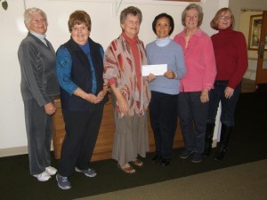 The Board of Directors of The Friends of Westborough, Inc., present Mary Taber of Pastoral Counseling Centers with a donation. (l to r) Bernice Mandeville, Priscilla Federici, Taber, Kathie Wong, Lois Anderson and Barbara Balliet. (Photo/submitted)