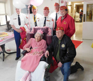 Former Marine Sergeant is celebrated on her 100th birthday