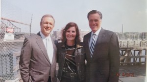 Photo 1: Kathleen Lawrence with George H.W. Bush (Photos/submitted) Good Morning America host Charlie Gibson, Lawrence, and Mitt Romney