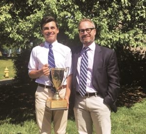 Michael Kurlan with Trevor O'Driscoll, head of the Bancroft Middle School. Photo/submitted 