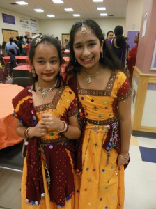 Aryaa Dixit, grade 2, and Vania Gautam, grade 5, are two of the dancers that performed from New England Performing Arts in Hopkinton.