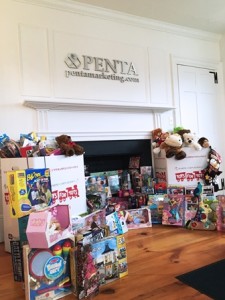 Donations collected by PENTA Communications, Inc. are ready to be delivered to Toys for Tots. Photo/submitted 