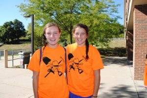 Fiona Boyd, 9th grade, cross country (left) with Sam Stucco, 9th grade, volleyball 